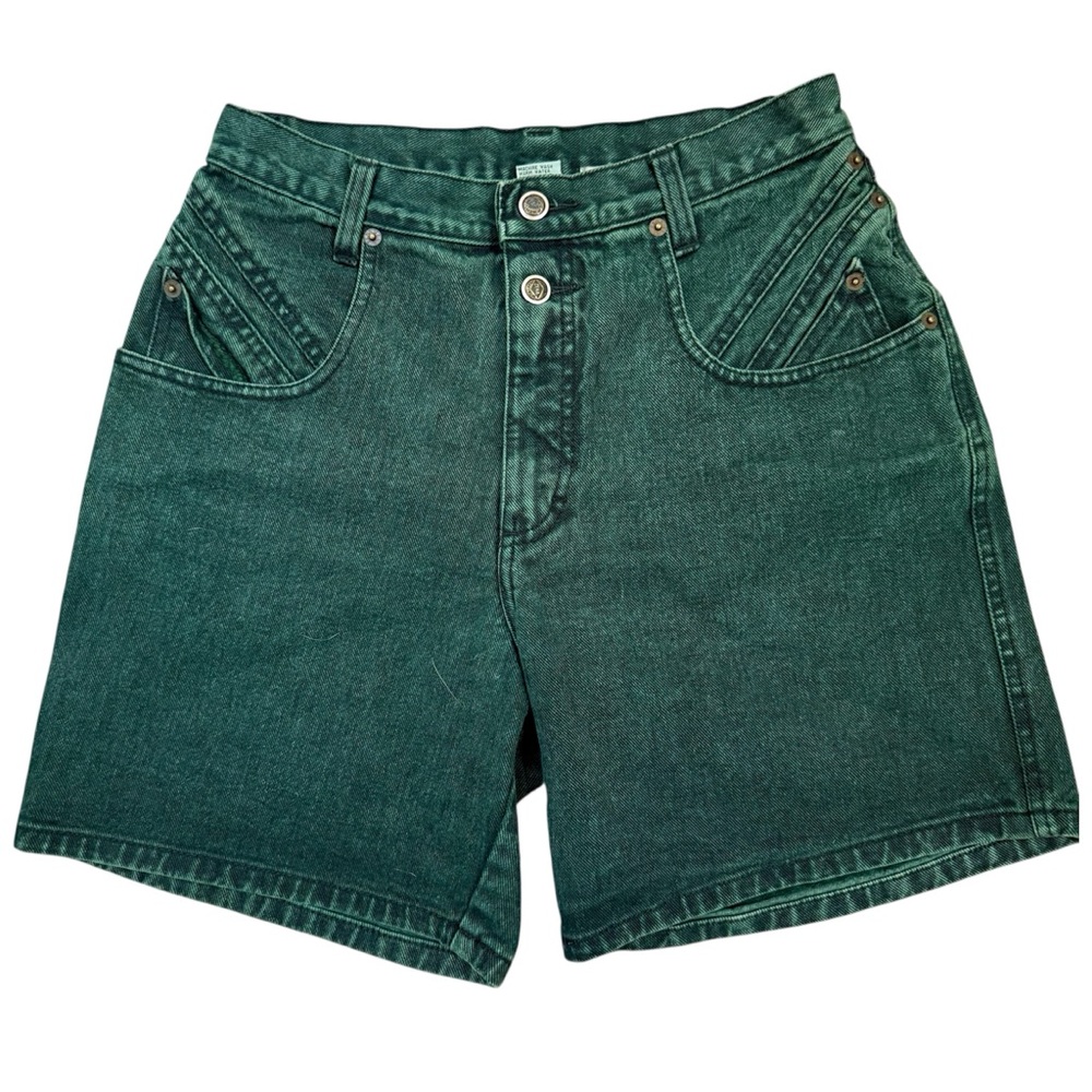 ZENA Vintage Green High Waist Denim Shorts